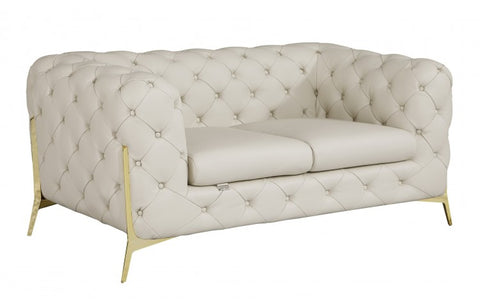 970 DivanItalia BeigeSofa and Loveseat Set – Top Grain Italian LeatherModel:  970-BEIGE-2PC