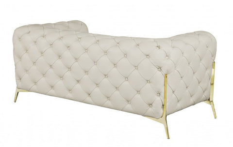 970 DivanItalia BeigeSofa and Loveseat Set – Top Grain Italian LeatherModel:  970-BEIGE-2PC