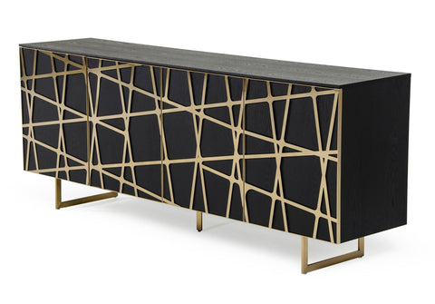 Modrest Kilson Modern Black Oak & Champagne Gold Buffet Model VGVCG1819-WG-BUF