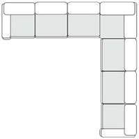 Divani Casa Kinsey Modern Blue Fabric Modular Sectional Sofa 7 Piece Sectional Model VGKK-KF.8035-MOD-NAVY-7-Piece Sectional