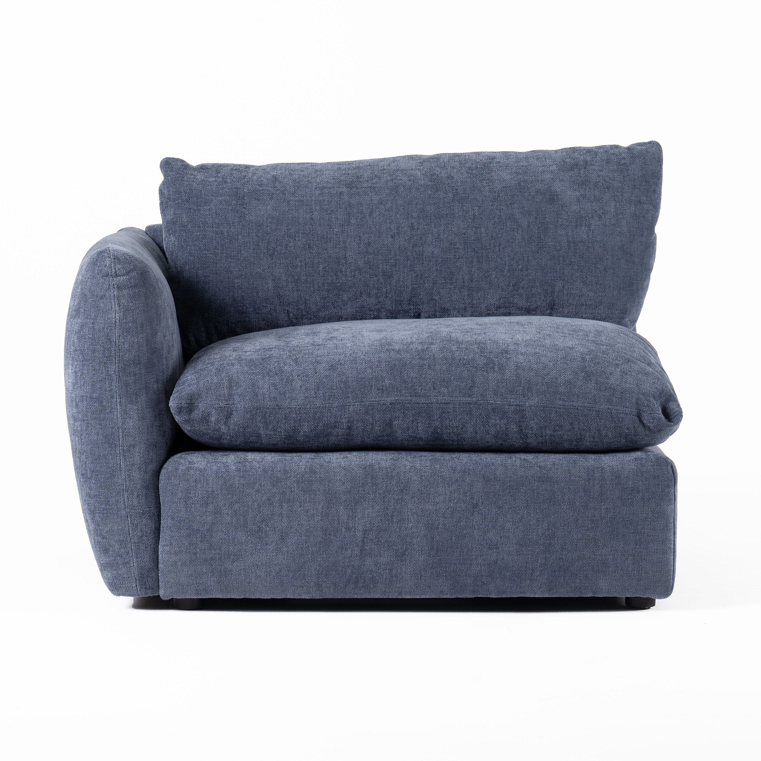 Divani Casa Kinsey Modern Blue Fabric Modular Left Facing Seat Model VGKK-KF.8035-LAF1.5-NAVY