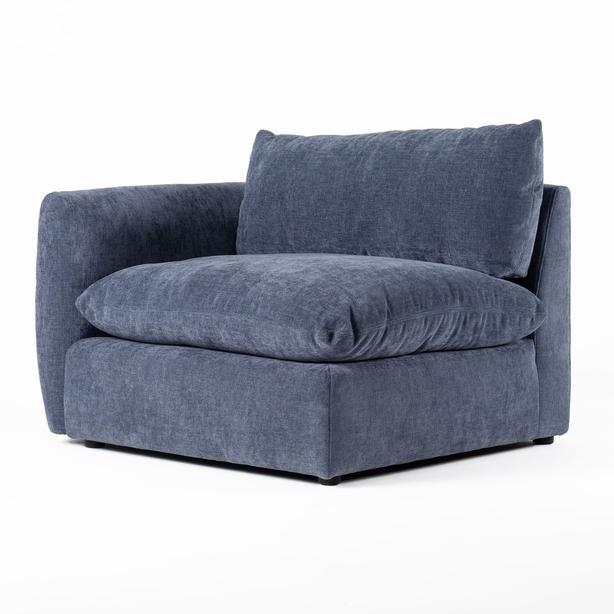 Divani Casa Kinsey Modern Blue Fabric Modular Left Facing Seat Model VGKK-KF.8035-LAF1.5-NAVY
