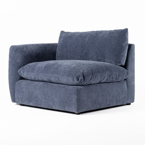 Divani Casa Kinsey Modern Blue Fabric Modular Left Facing Seat Model VGKK-KF.8035-LAF1.5-NAVY