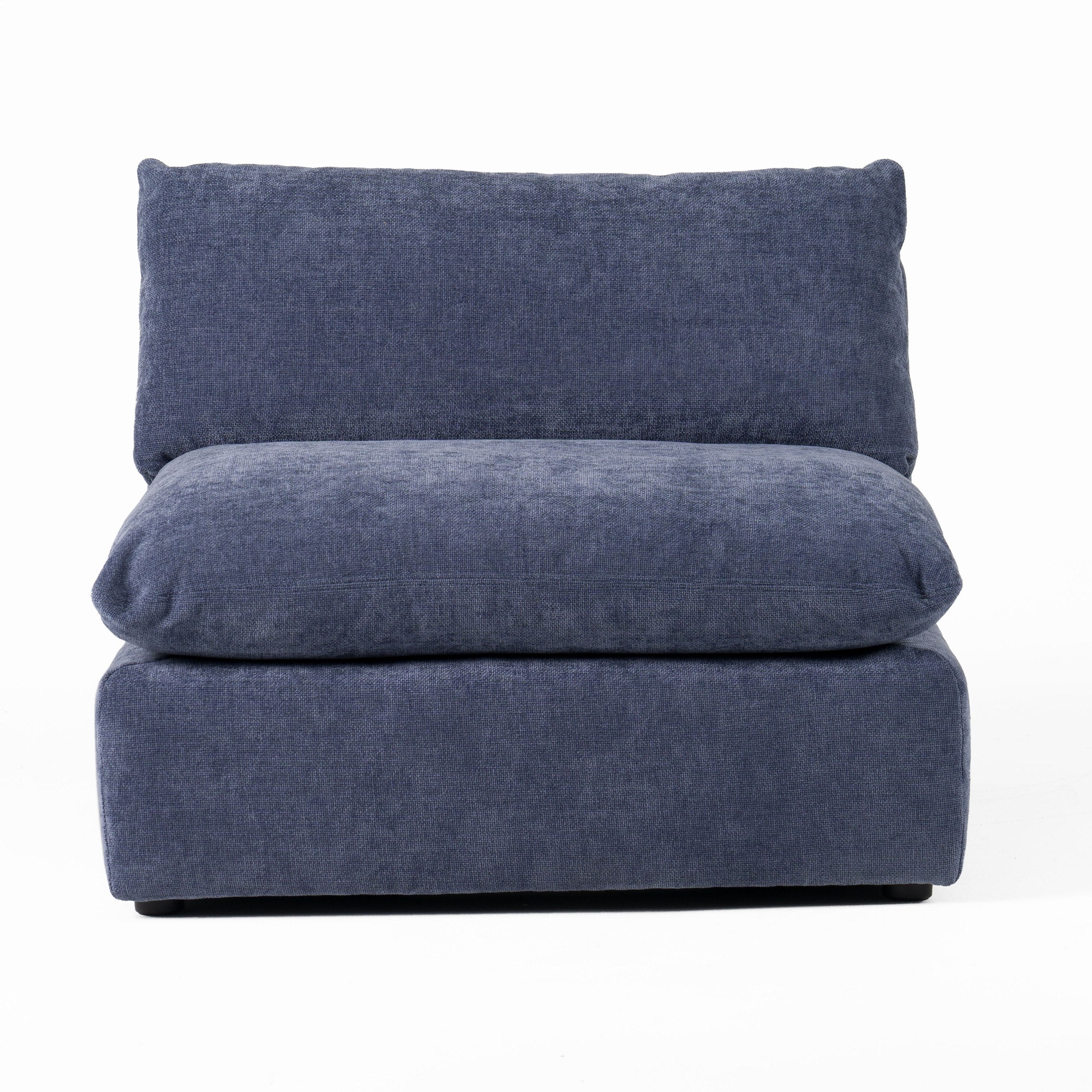 Divani Casa Kinsey Modern Blue Fabric Modular Armless Seat Model VGKK-KF.8035-1.5SEAT-NAVY