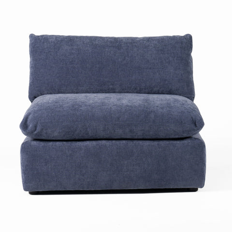 Divani Casa Kinsey Modern Blue Fabric Modular Armless Seat Model VGKK-KF.8035-1.5SEAT-NAVY