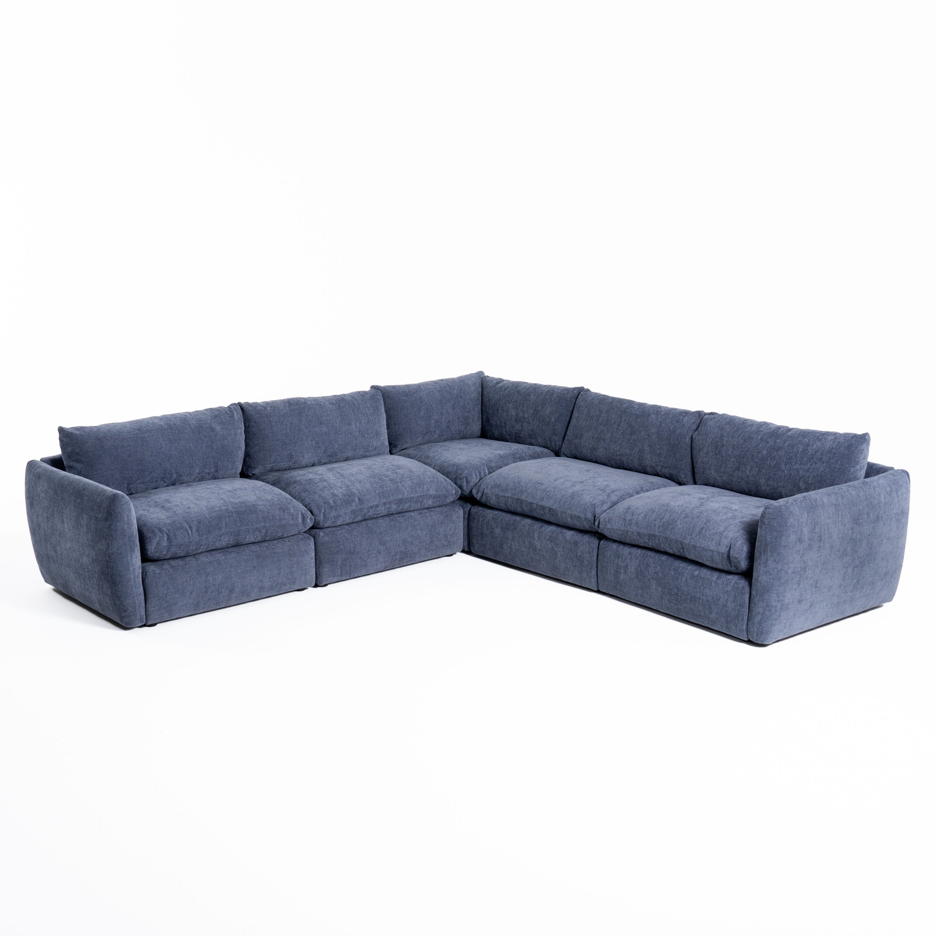 Divani Casa Kinsey Modern Blue Fabric Modular Sectional Sofa Model VGKK-KF.8035-SECT-NAVY