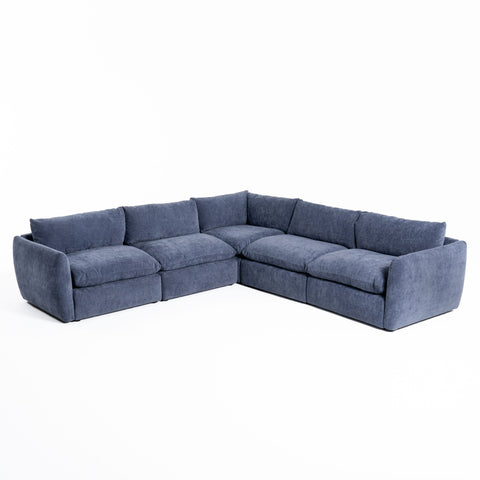 Divani Casa Kinsey Modern Blue Fabric Modular Corner Seat Model VGKK-KF.8035-CORNER-NAVY
