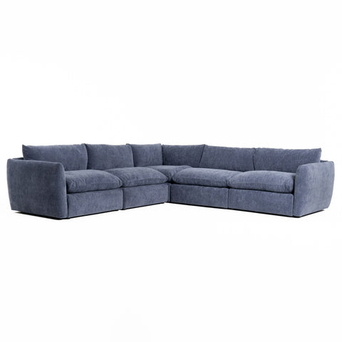 Divani Casa Kinsey Modern Blue Fabric Modular Corner Seat Model VGKK-KF.8035-CORNER-NAVY