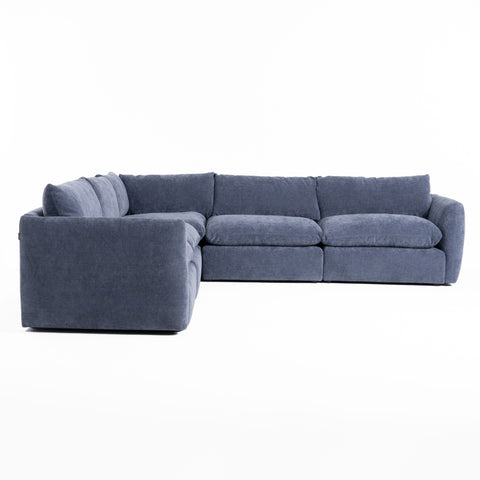 Divani Casa Kinsey Modern Blue Fabric Modular Corner Seat Model VGKK-KF.8035-CORNER-NAVY