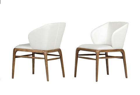 Modrest Kipling Modern Cream & Walnut Dining Chair By VIG Furniture