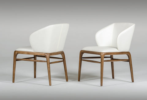 Modrest Kipling Modern Cream & Walnut Dining Chair By VIG Furniture