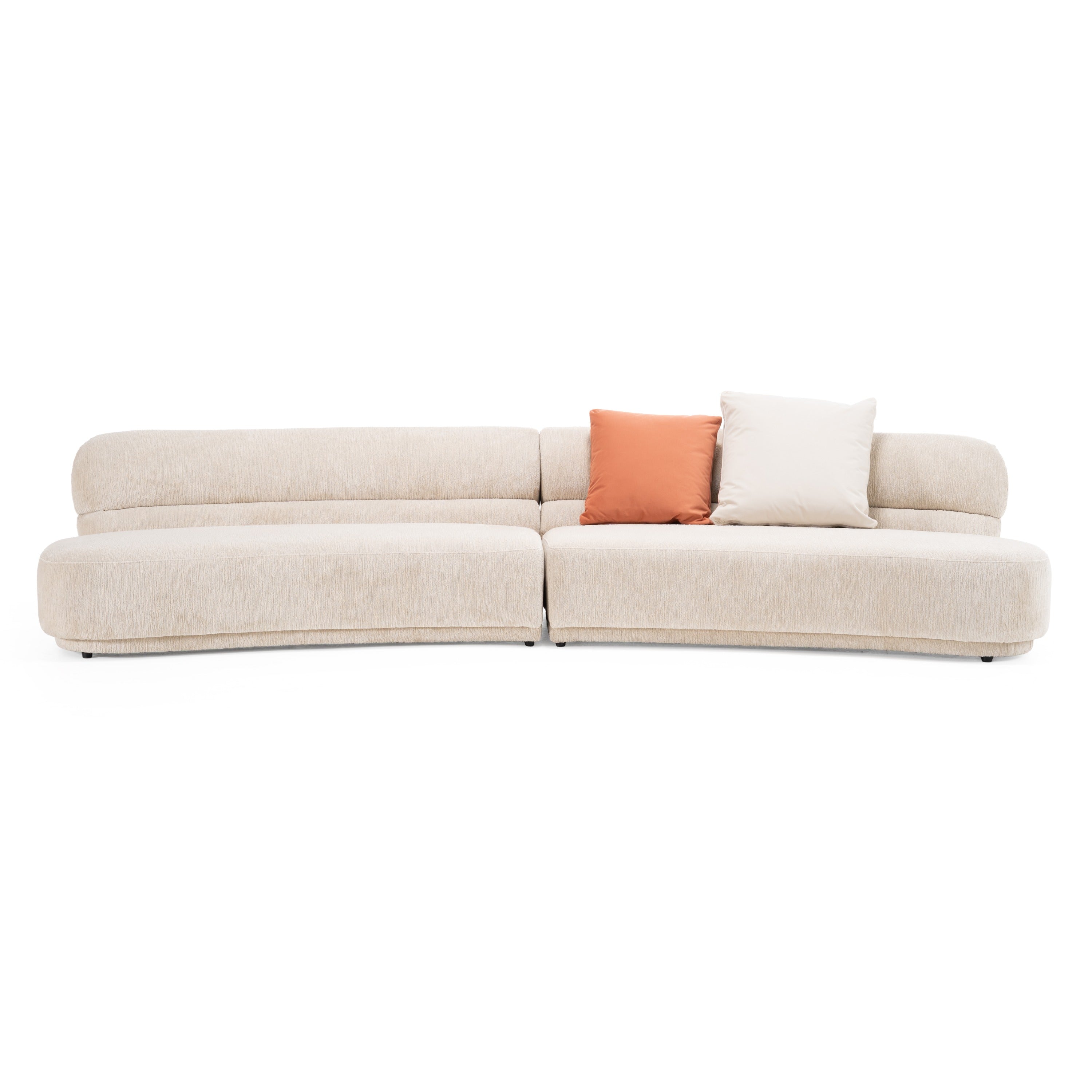 Divani Casa Knight Modern Beige Fabric Curved Sectional Model VGOD-ZW-24021-BGE
