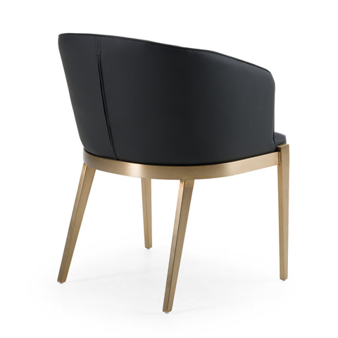 Modrest Kravitz Modern Dark Grey Vegan Leather & Antique Brass Dining Chair Model VGGAGA-6206CH-1-GRY