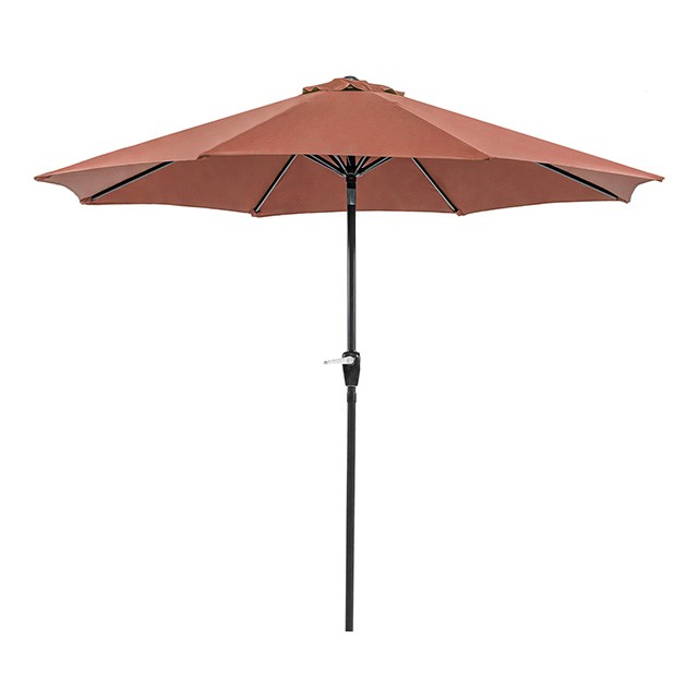 SOLI 9' OUTDOOR UMBRELLA W/ AUTO TILT + 21" ROUND BASE