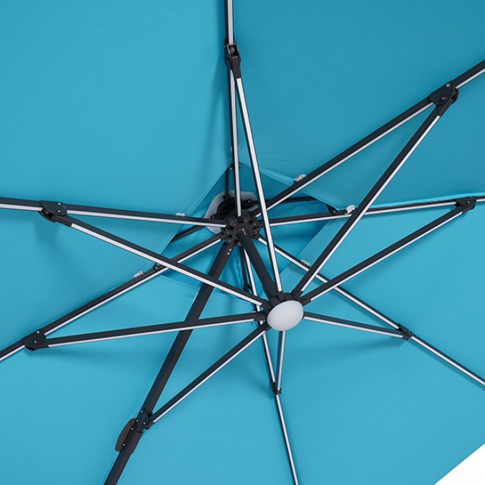 SANO 10 FT SQUARE UMBRELLA W/ DOUBLE TOP W/ LED + 37" LARGE BASE