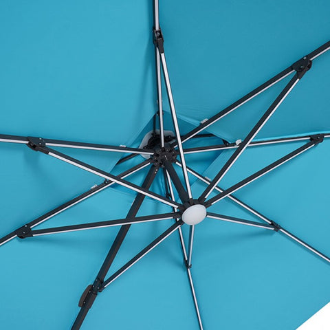 SANO 10 FT SQUARE UMBRELLA W/ DOUBLE TOP W/ LED + 37" LARGE BASE