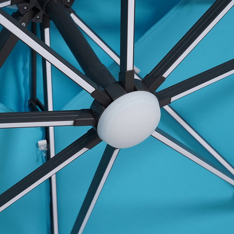 SANO 10 FT SQUARE UMBRELLA W/ DOUBLE TOP W/ LED + 37" LARGE BASE
