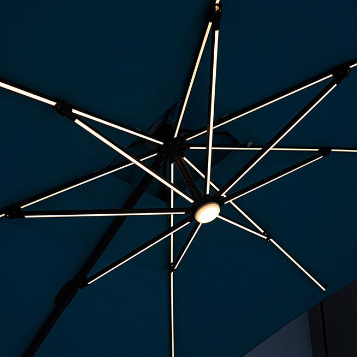 SANO 10 FT SQUARE UMBRELLA W/ DOUBLE TOP W/ LED + 37" LARGE BASE