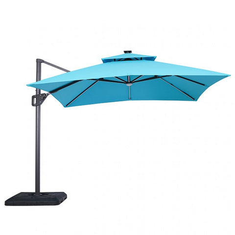 SANO 10 FT SQUARE UMBRELLA W/ DOUBLE TOP W/ LED + 37" LARGE BASE
