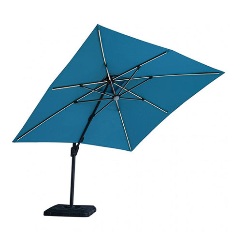 SANO 10 FT SQUARE UMBRELLA W/ DOUBLE TOP W/ LED + 37" LARGE BASE