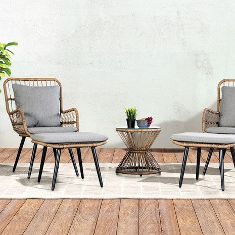 Chandu 6 Pc. Conversation Set Model La-A021Nt-5Pk-Ottoman By Furniture Of America 