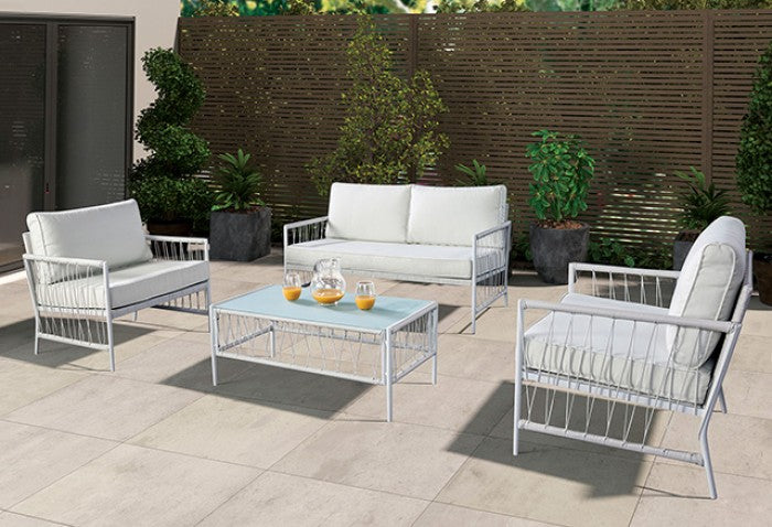 Shomari 5 Pc. Wicker Sofa Set Model La-A025Wh-4Pk-Bench By Furniture Of America 