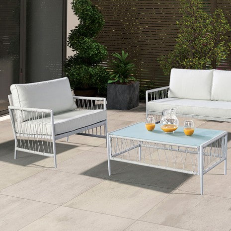 Shomari 5 Pc. Wicker Sofa Set Model La-A025Wh-4Pk-Bench By Furniture Of America 