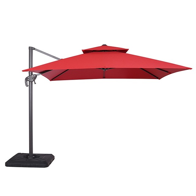 HERO 10 FT SQUARE UMBRELLA W/ DOUBLE TOP + 37" LARGE BASE