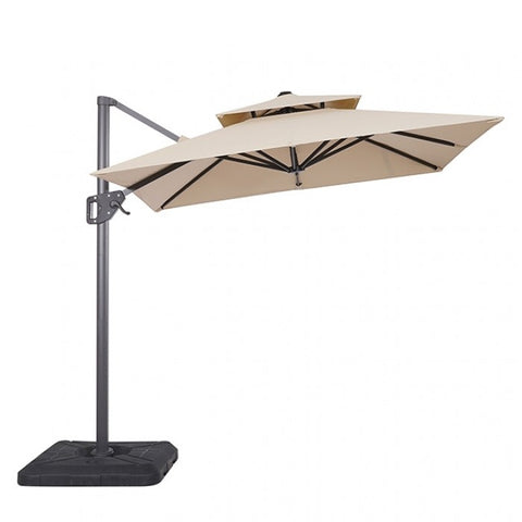 FIDA 8 FT SQUARE UMBRELLA W/ DOUBLE TOP + 37" LARGE BASE