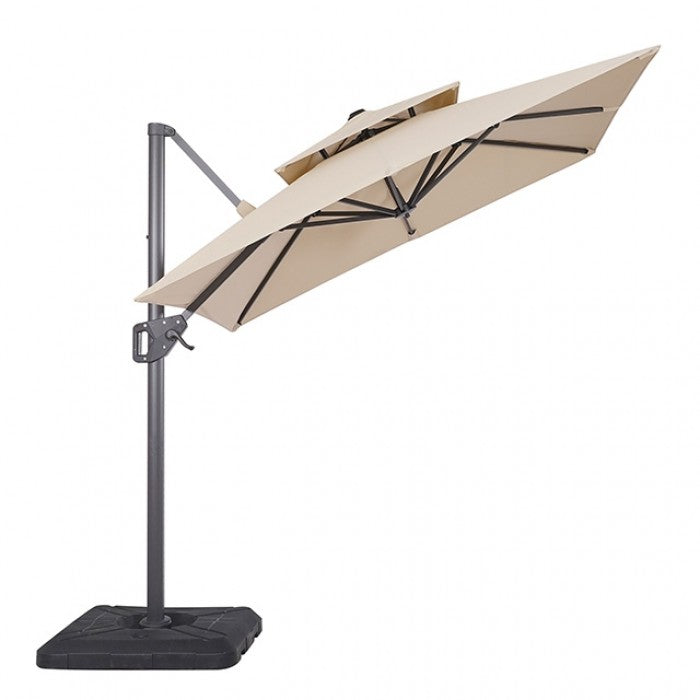 FIDA 8 FT SQUARE UMBRELLA W/ DOUBLE TOP + 37" LARGE BASE
