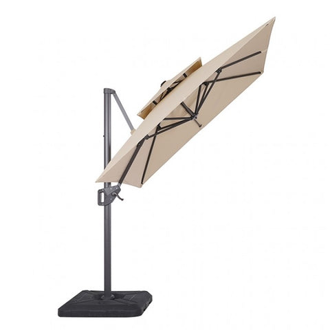 FIDA 8 FT SQUARE UMBRELLA W/ DOUBLE TOP + 37" LARGE BASE