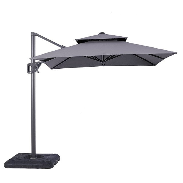 FIDA 8 FT SQUARE UMBRELLA W/ DOUBLE TOP + 37" LARGE BASE