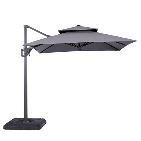 FIDA 8 FT SQUARE UMBRELLA W/ DOUBLE TOP + 37" LARGE BASE