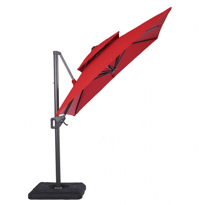 FIDA 8 FT SQUARE UMBRELLA W/ DOUBLE TOP + 37" LARGE BASE