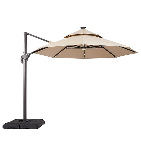 NUTI 10 FT ROUND UMBRELLA W/ LED LIGHT + 37" LARGE BASE