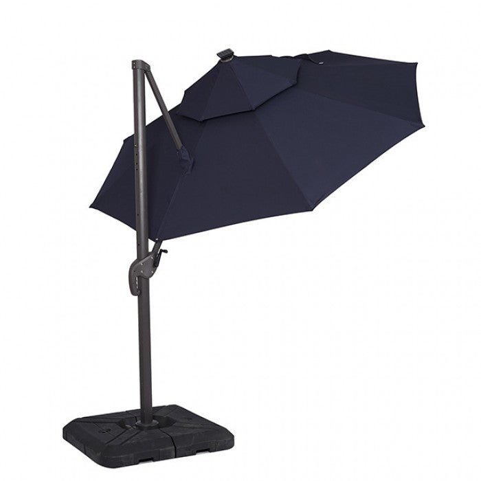 NUTI 10 FT ROUND UMBRELLA W/ LED LIGHT + 37" LARGE BASE