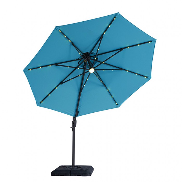 NUTI 10 FT ROUND UMBRELLA W/ LED LIGHT + 37" LARGE BASE