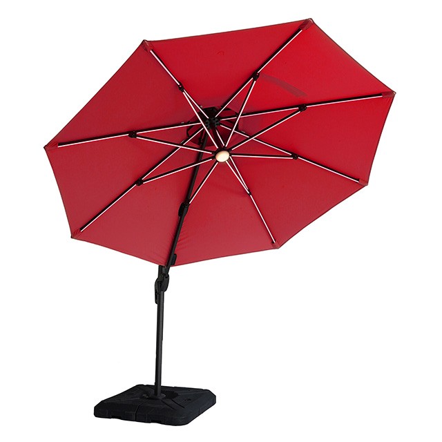 XICO 8 FT SQUARE UMBRELLA W/ DOUBLE TOP W/ LED LIGHT + 37" LARGE BASE