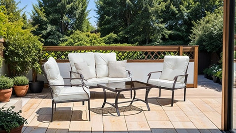 Arezzo 5 Pc. Outdoor Furniture Set Model La-L005Bg-4Pk-Bench By Furniture Of America 