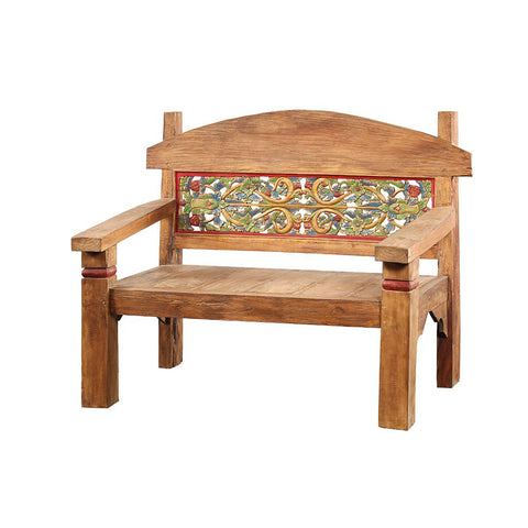 Old Natural Finish Madura Style Bench