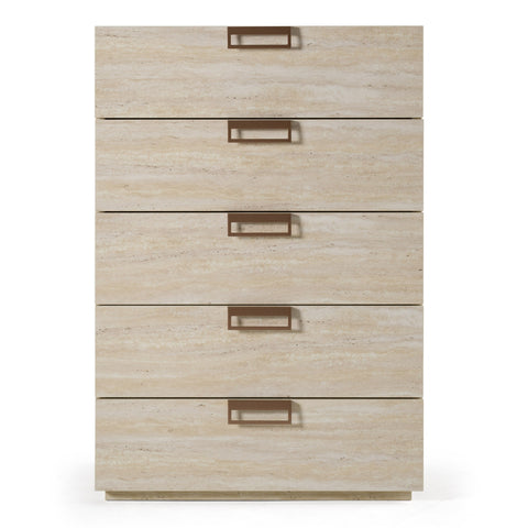 Lamod Italia Lago Modern Faux Travertine Chest Model VGAC-LAGO-CST