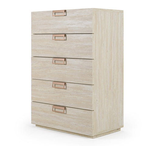 Lamod Italia Lago Modern Faux Travertine Chest Model VGAC-LAGO-CST