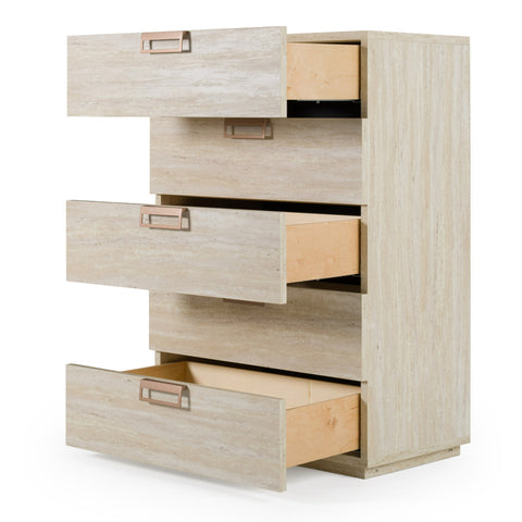 Lamod Italia Lago Modern Faux Travertine Chest Model VGAC-LAGO-CST