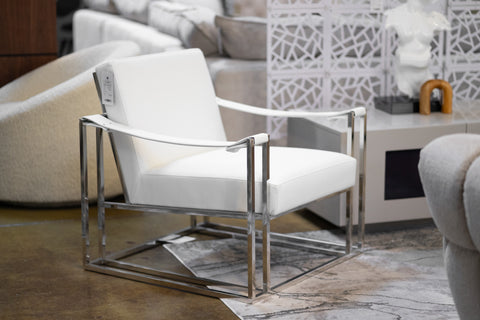 Modrest Larson Modern White Leatherette Accent Chair Model VGRH-RHS-AC-205-WHT-STL