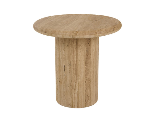 Modrest Lavaca Modern Travertine Marble Round End Table Model VGBR-SBA-4799RD