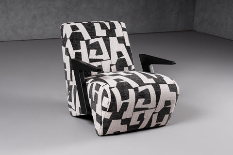 Modrest Leana Modern Black & White Fabric Accent Chair Model VGOD-ZW-23073-BLKWHT