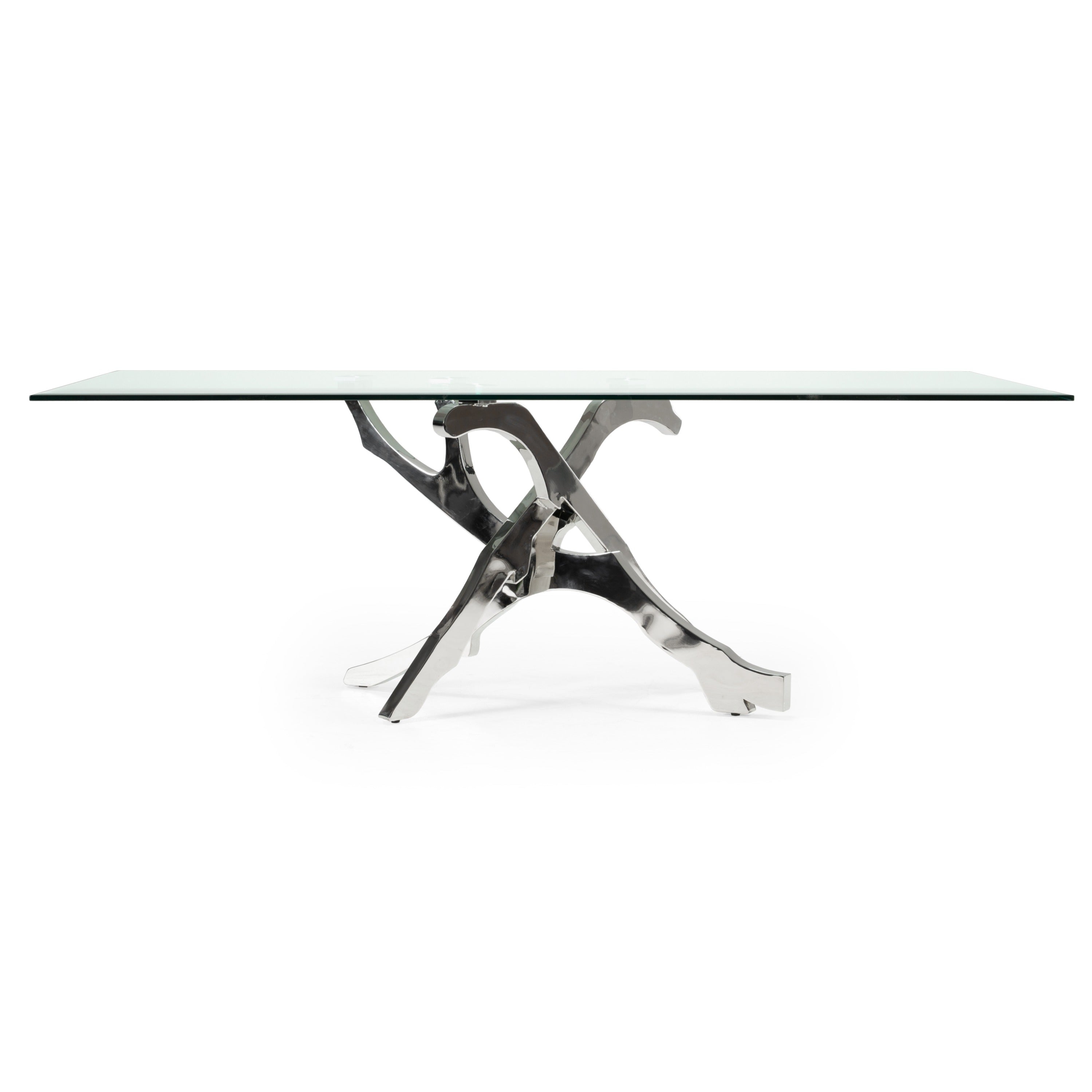 Modrest Legend Modern Glass & Stainless Steel Dining Table Model VGVCT8111-STL