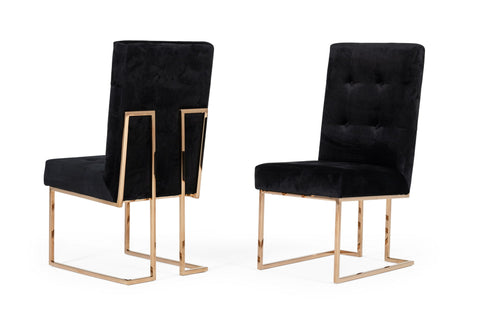 Modrest Legend Modern Black & Rosegold Dining Chair (Set of 2) By VIG Furniture