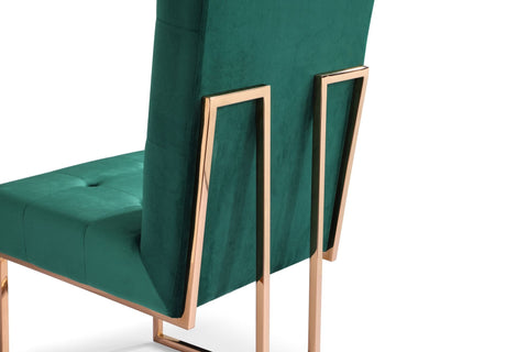 Modrest Legend Modern Green Velvet & Rosegold Dining Chair (Set of 2) By VIG Furniture