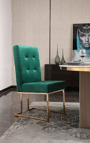 Modrest Legend Modern Green Velvet & Rosegold Dining Chair (Set of 2) By VIG Furniture